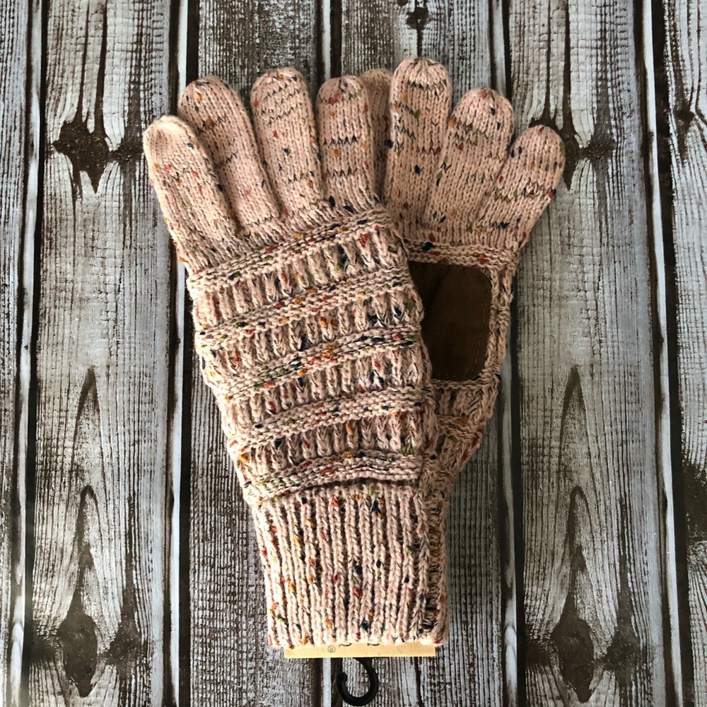 Indi Pink Ribbed confetti C.C glove Smart Touch - Picture 4 of 5